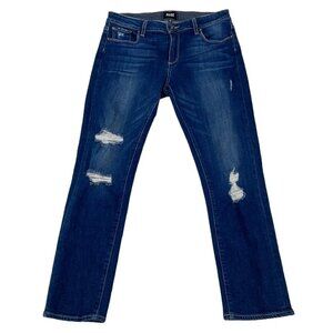 Paige Brigitte Jeans Skinny Dark Wash Distressed Denim Blue Size 26